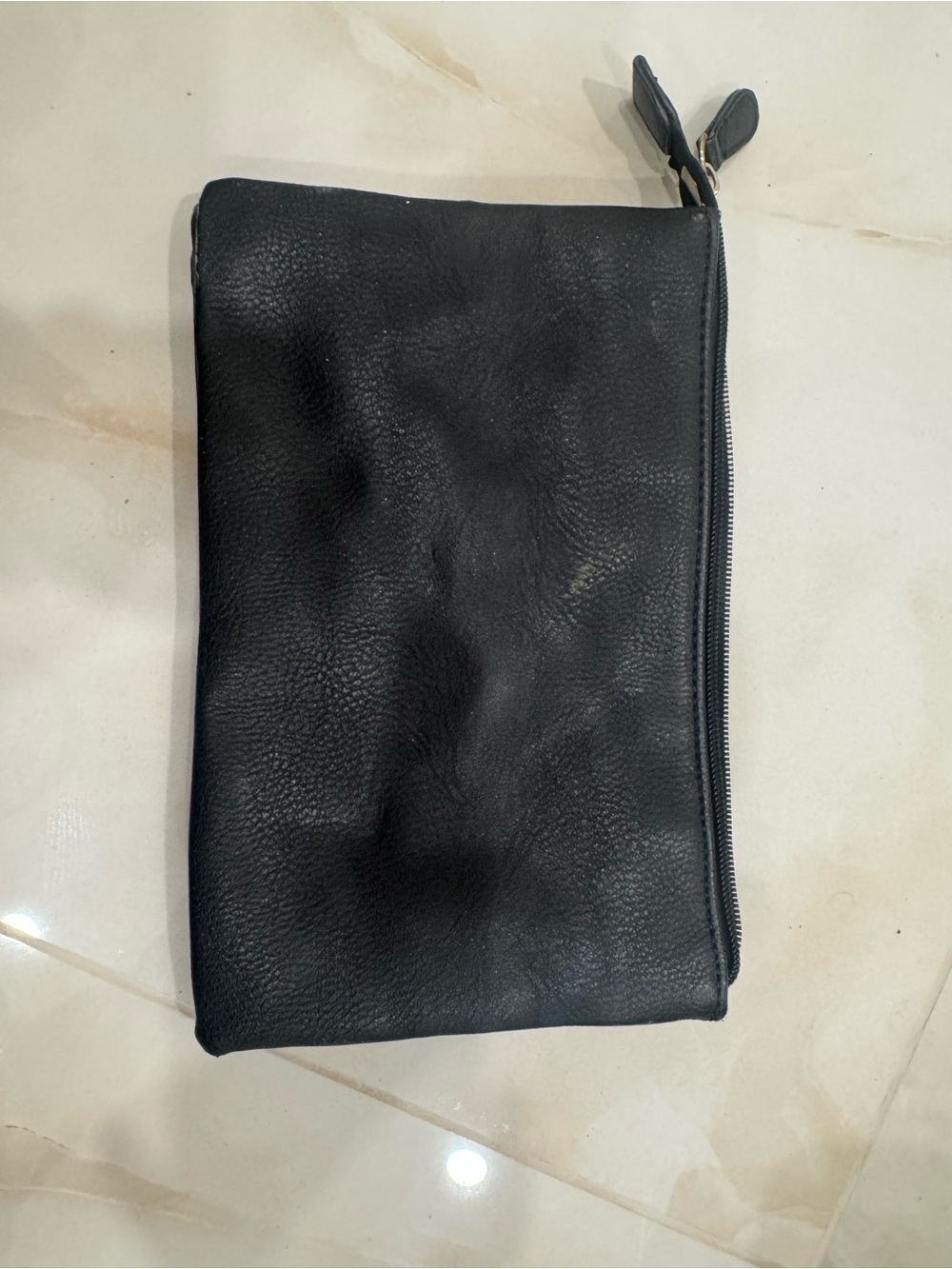Michael Kors Black Leather Wristlet Clutch with Gold Logo - Picture 2 of 4